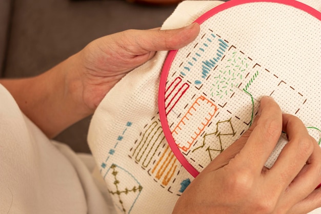 Ręcznie haftowany detal